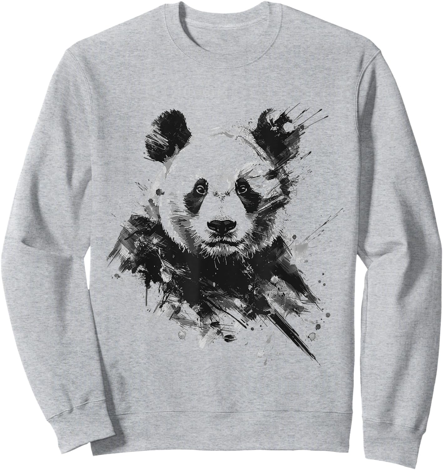 Panda Animal Print Zoo Dessin Illustration Peinture Panda Sweatshirt - Sweatshirt | Ash