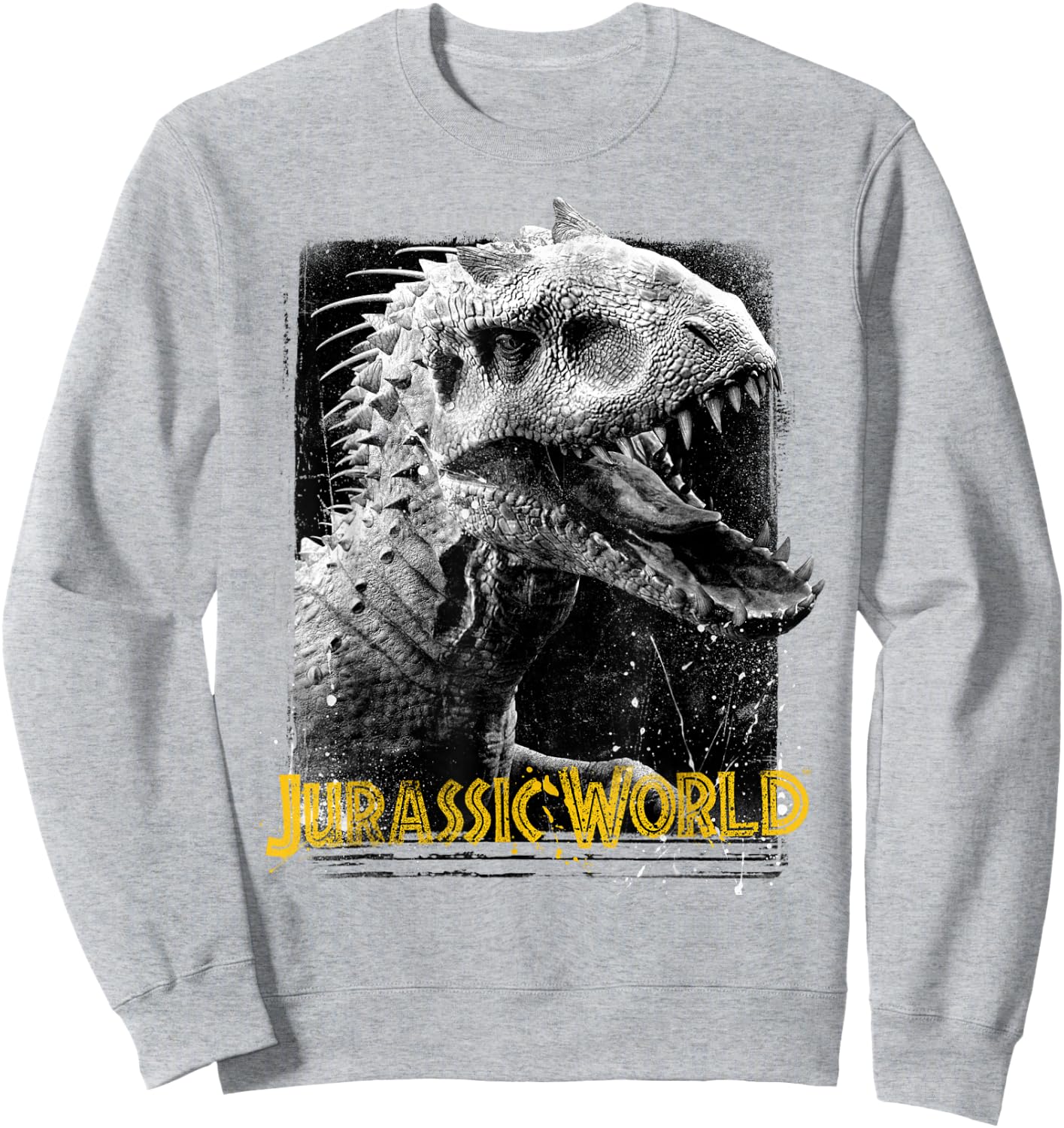 Jurassic World Indominus Rex , Men's Grey Classic Fit Short Sleeve , Size Small Sweatshirt - Sweatshirt | Ash