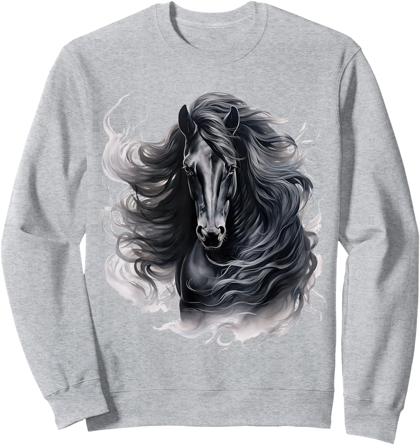 Horse Black Pony running Horses Horselover Sweatshirt - Sweatshirt | Ash