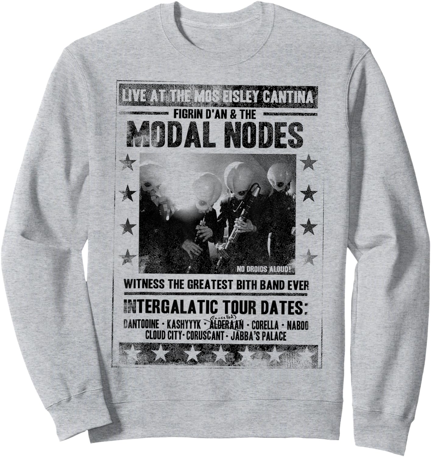 Star Wars The Cantina Band Poster Flyer Graphic Sweatshirt - Sweatshirt | Ash