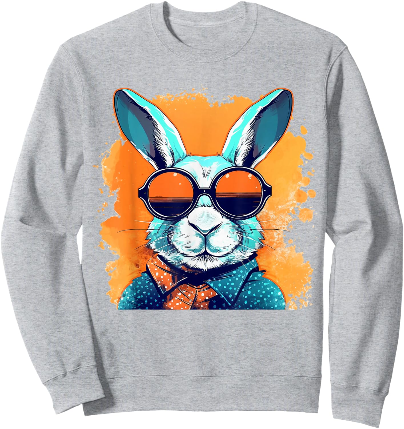 Cool Bunny Face With Sunglasses Easter Day Boys Men Kids Sweatshirt - Sweatshirt | Ash