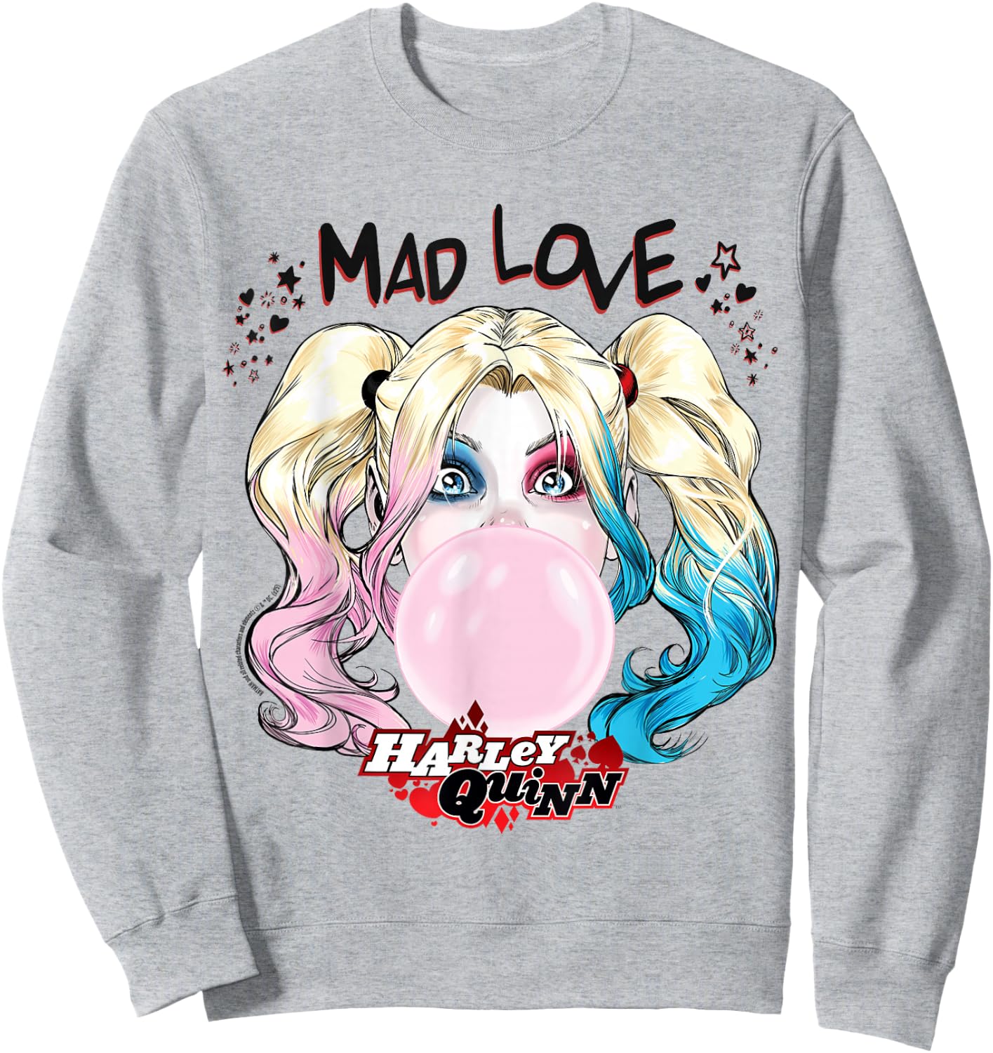 Batman Harley Quinn Bubblegum Mad Love , White Sweatshirt - Sweatshirt | Ash