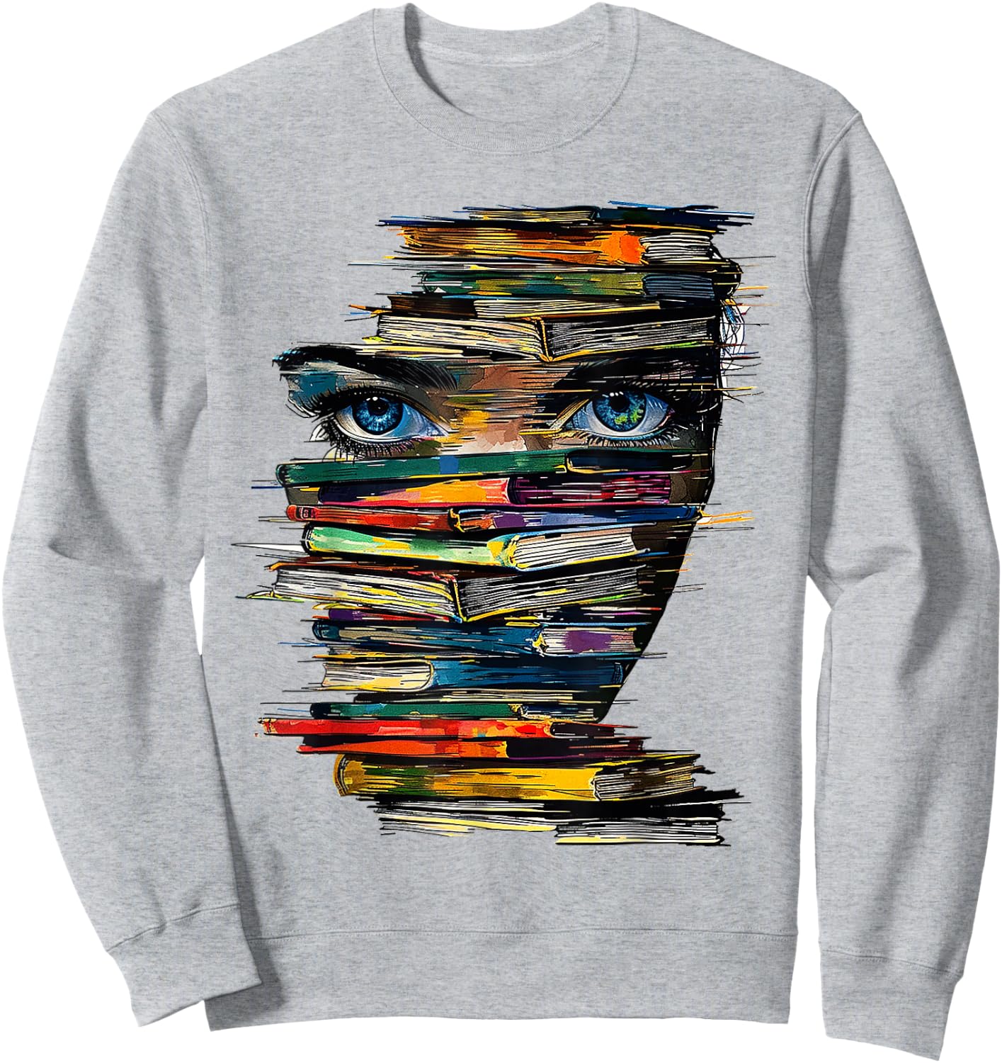 Book Women Graphic Art Colourful Eyes , White Sweatshirt - Sweatshirt | Ash