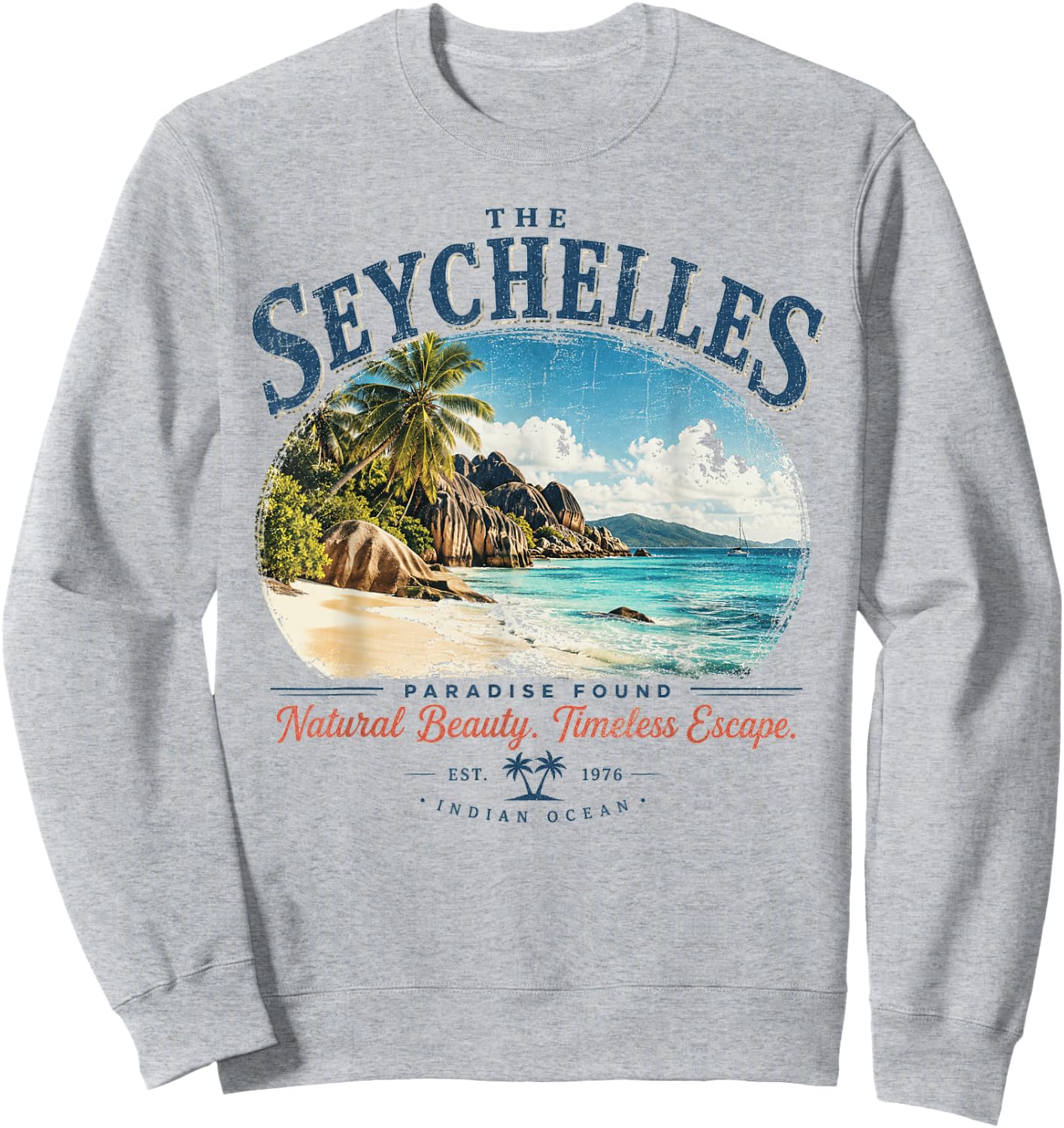 Seychelles - Vintage Tropical Paradise - Indian Ocean Sweatshirt - Sweatshirt | Ash