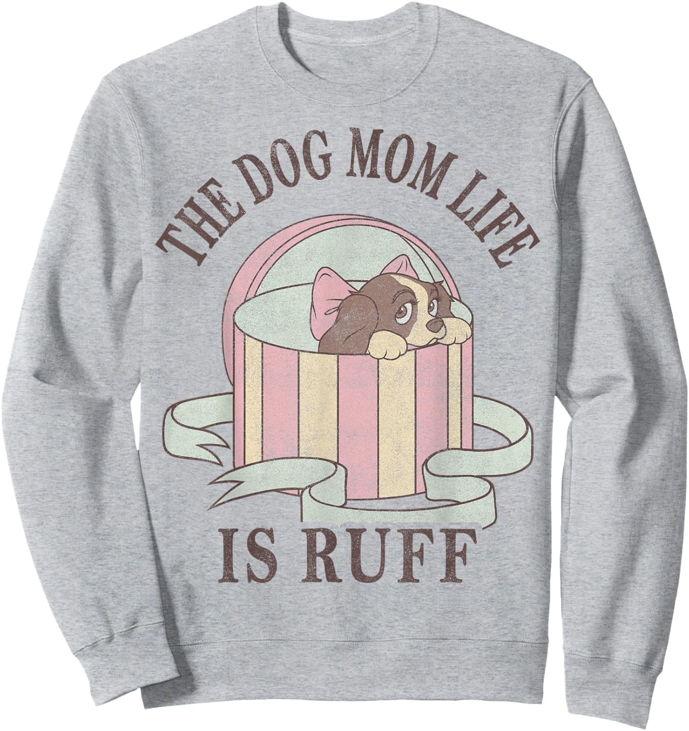 Disney Lady And The Tramp The Dog Mom Life Is Ruff Sweatshirt - Sweatshirt | Ash