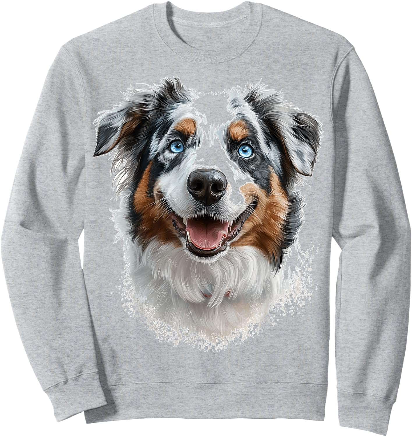Australian Shepherd Dog Motif Pet Art Australian Shepherd Women Kids Sweatshirt - Sweatshirt | Ash