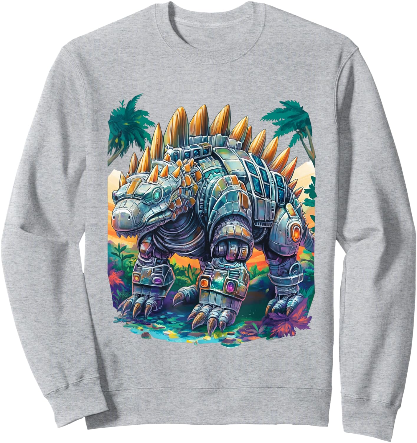 Ankylosaurus Dinosaur Robot Sweatshirt - Sweatshirt | Ash