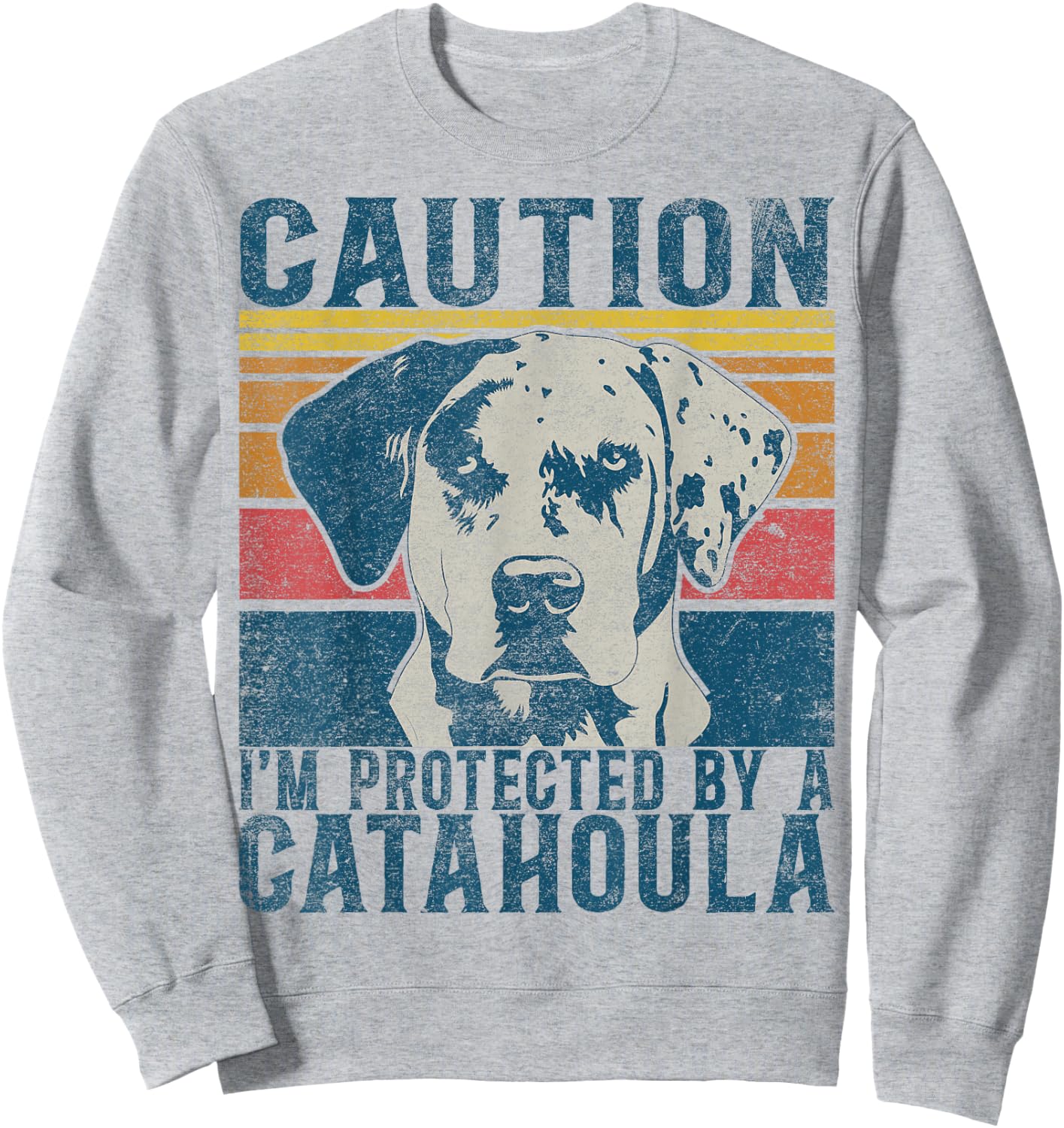 Louisiana Catahoula Leopard Dog Collar Louisiana State Dog Sweatshirt - Sweatshirt | Ash