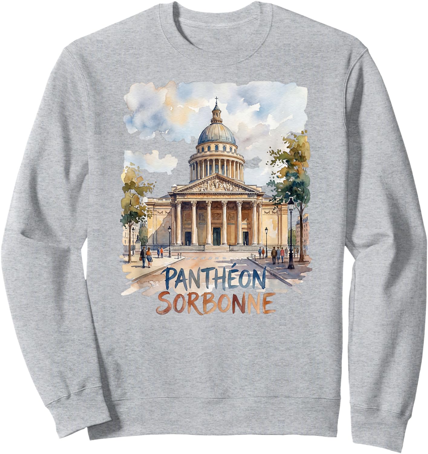 Panthéon Sorbonne Paris France Watercolour Sweatshirt - Sweatshirt | Ash