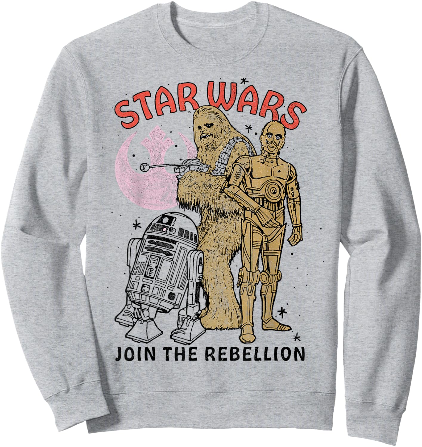 Star Wars Chewbacca R2-D2 C-3PO Join The Rebellion Sweatshirt - Sweatshirt | Ash