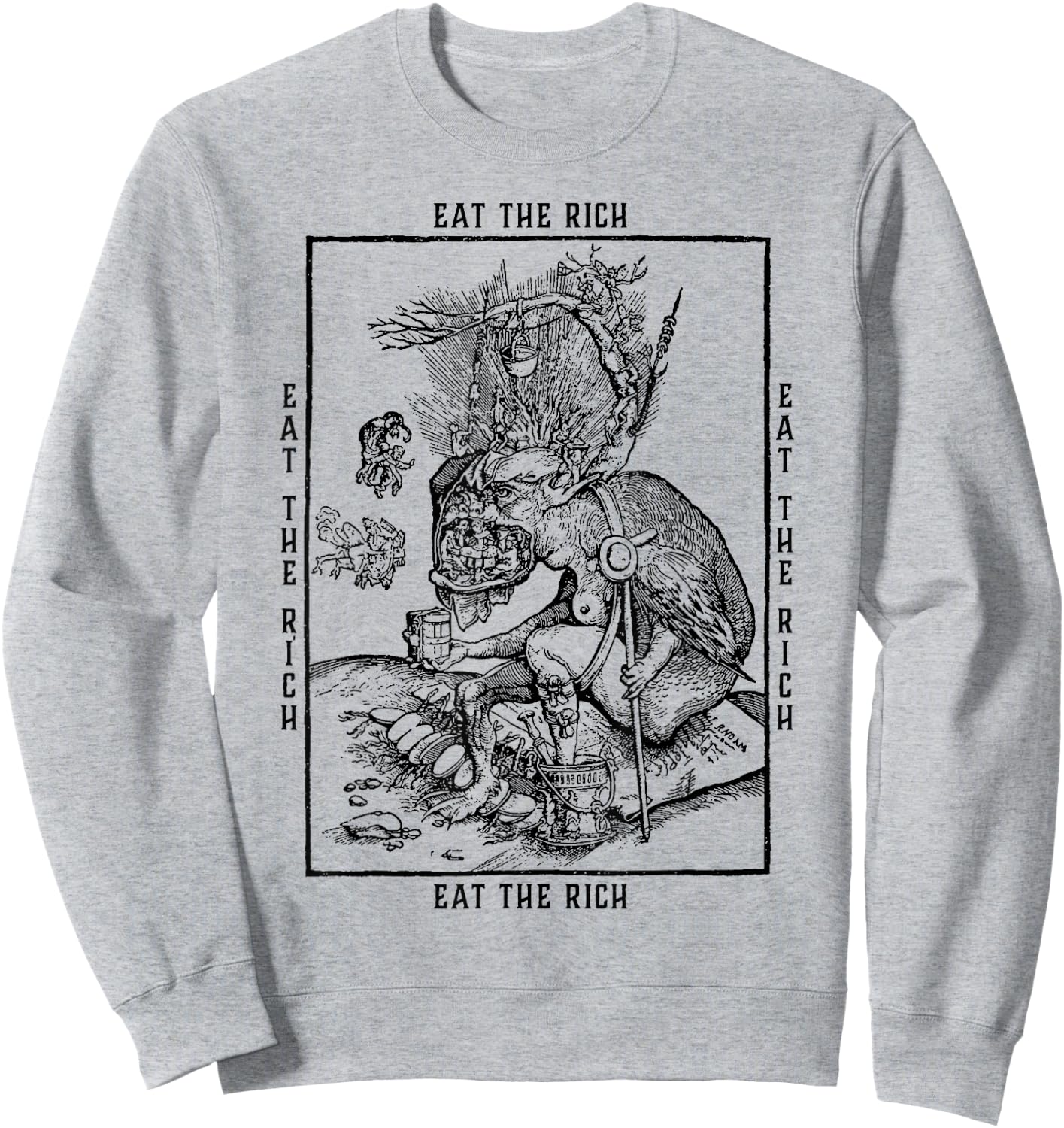 Essen Sie die Reichen | Antikapitalist | Kommunist | Sozialistisch Sweatshirt - Sweatshirt | Ash