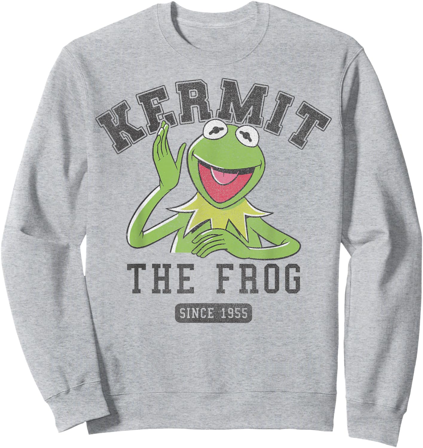 Disney The Muppets Kermit The Frog Since 1955 Collegiate Sweatshirt - Sweatshirt | Ash