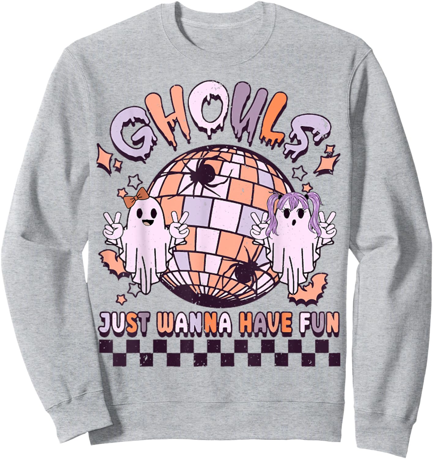 Ghouls Just Wanna Have Fun Women's Retro Halloween Costume Sweatshirt - Sweatshirt | Ash