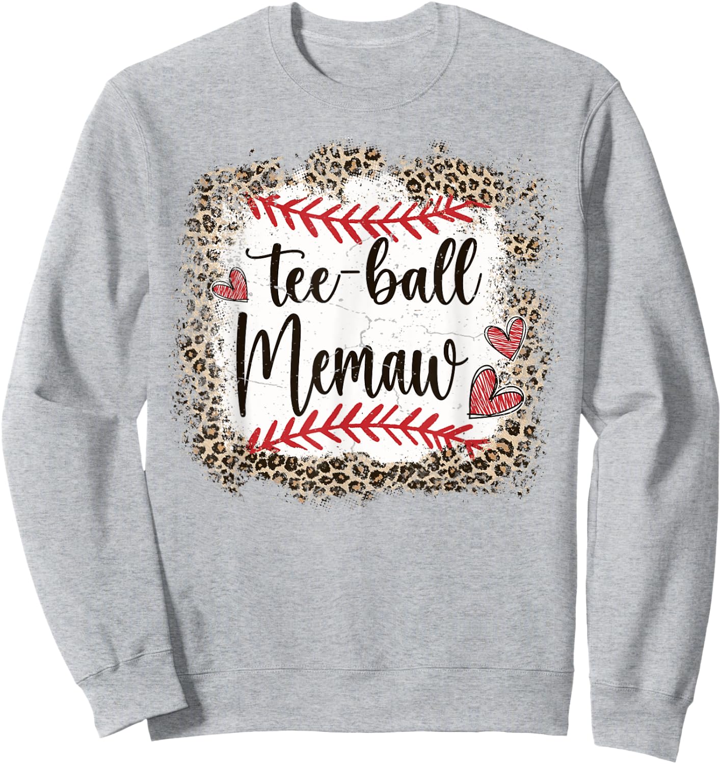 Ball Memaw Funny Leopard T-Ball Memaw Sweatshirt - Sweatshirt | Ash