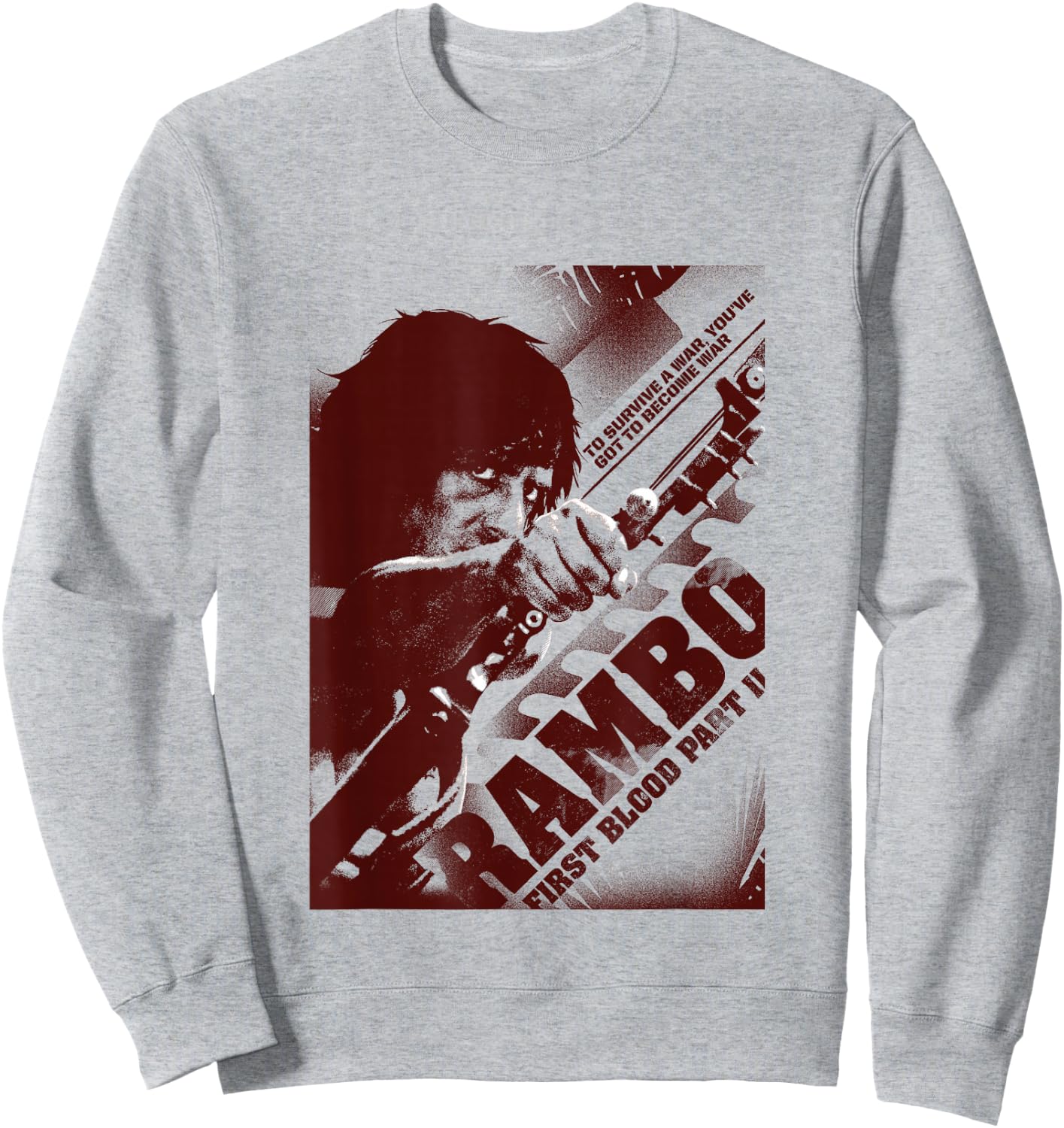 Rambo First Blood Teil II Du musst Krieg werden Sweatshirt - Sweatshirt | Ash