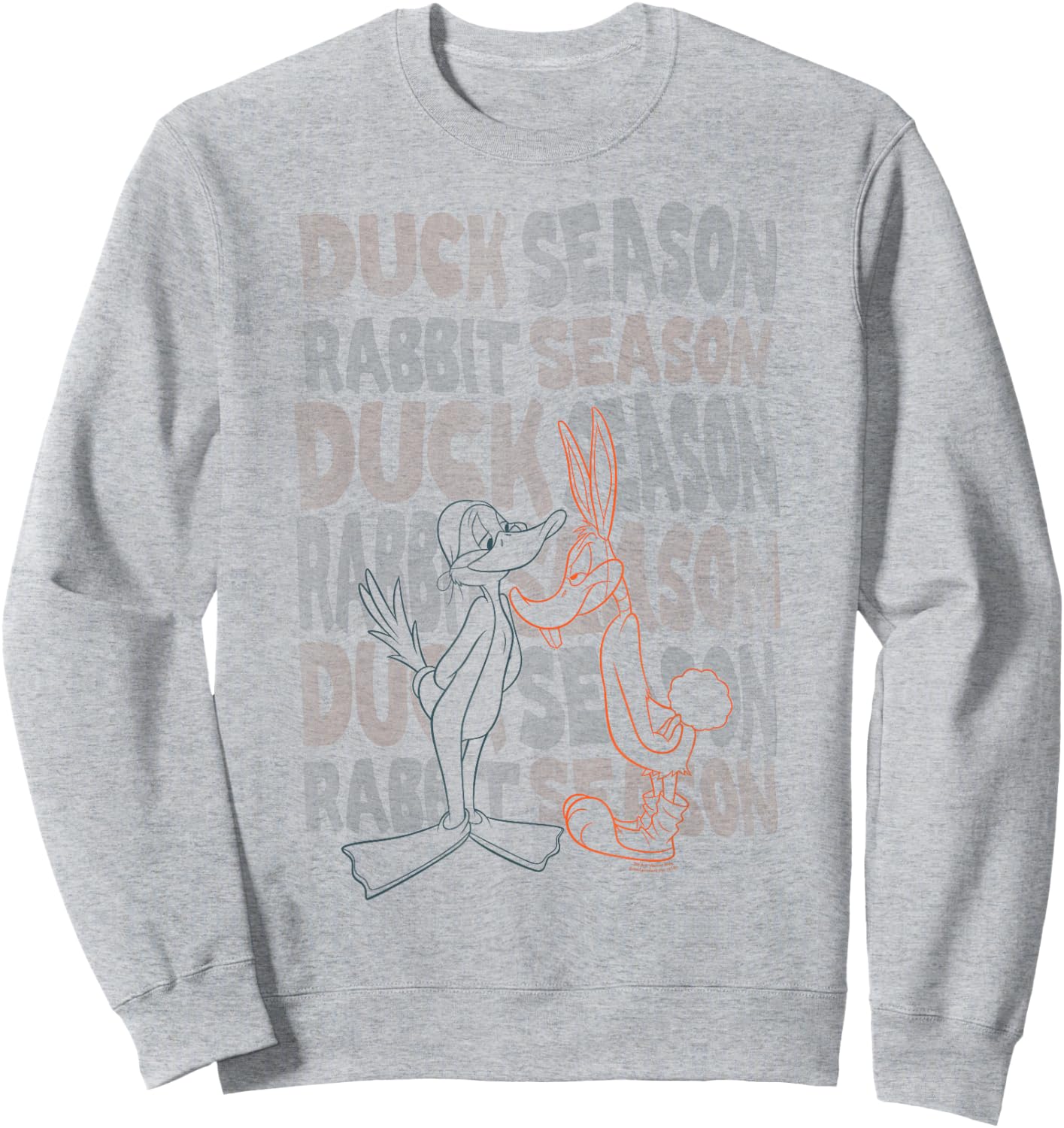 Looney Tunes Duck Season Rabbit Season Sweatshirt - Sweatshirt | Ash