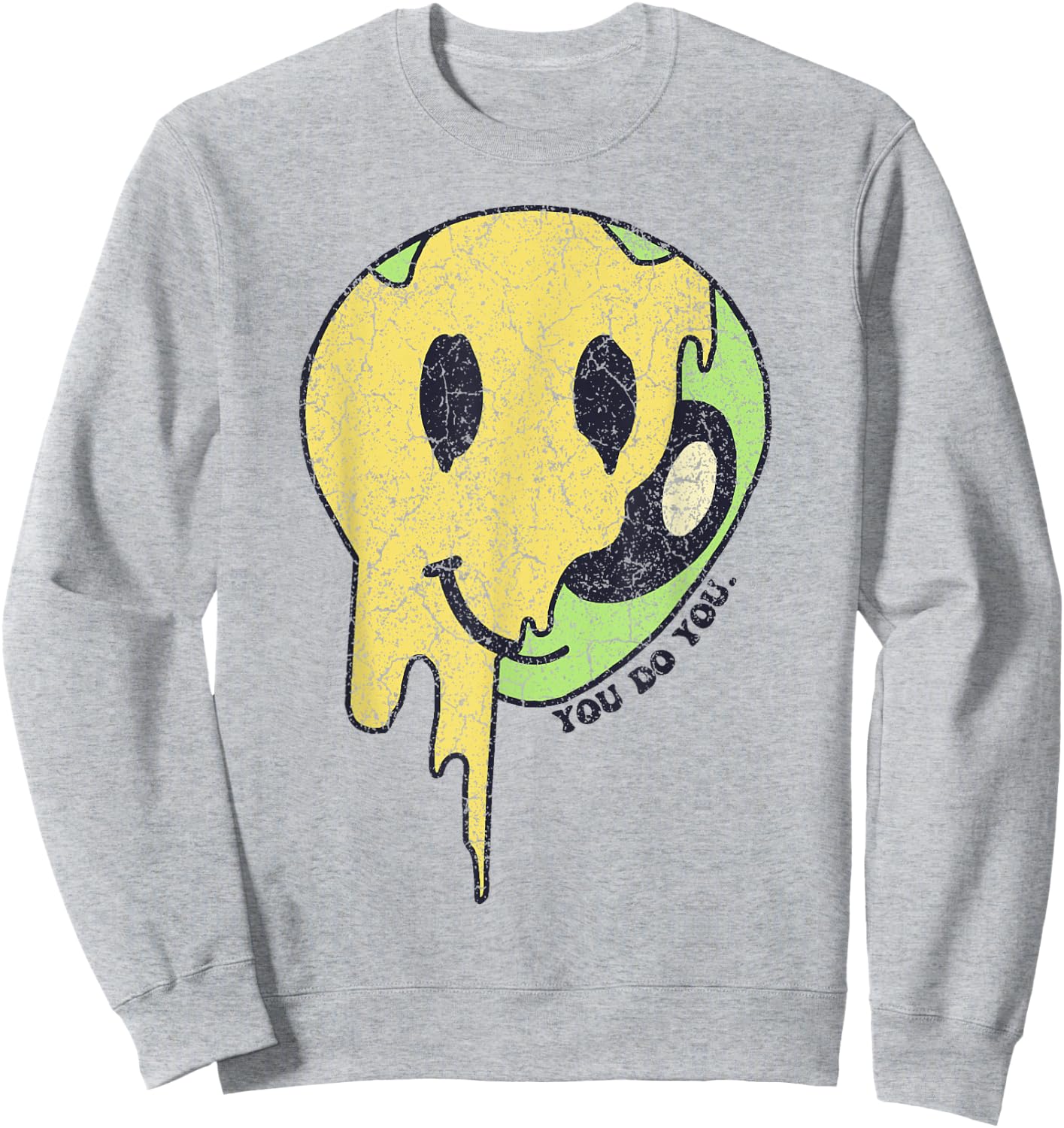 You Do You Smile Face Green Alien Funny UFO Sweatshirt - Sweatshirt | Ash