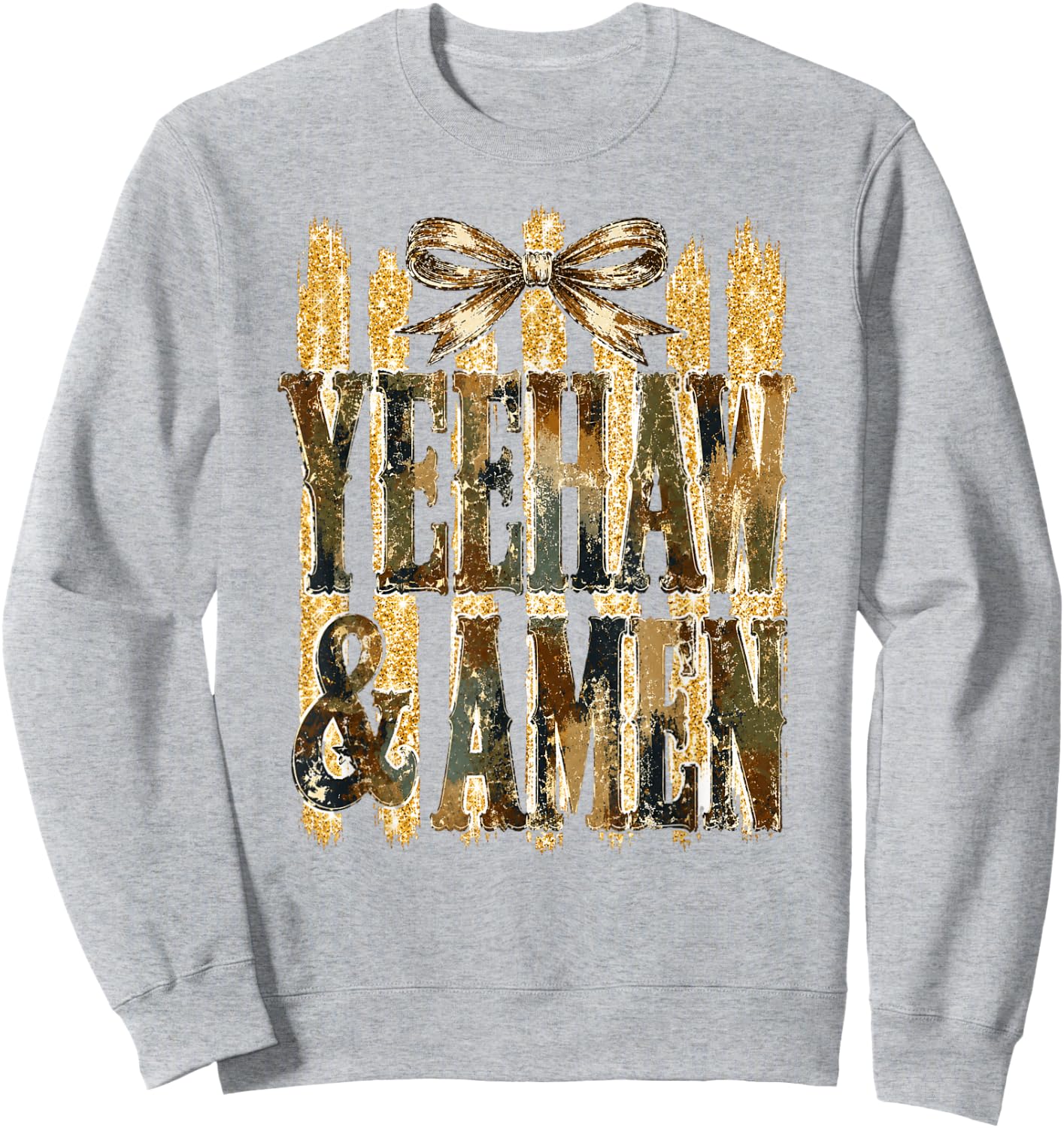 Yeehaw and Amen Country Faith Western Christian Sweatshirt - Sweatshirt | Ash