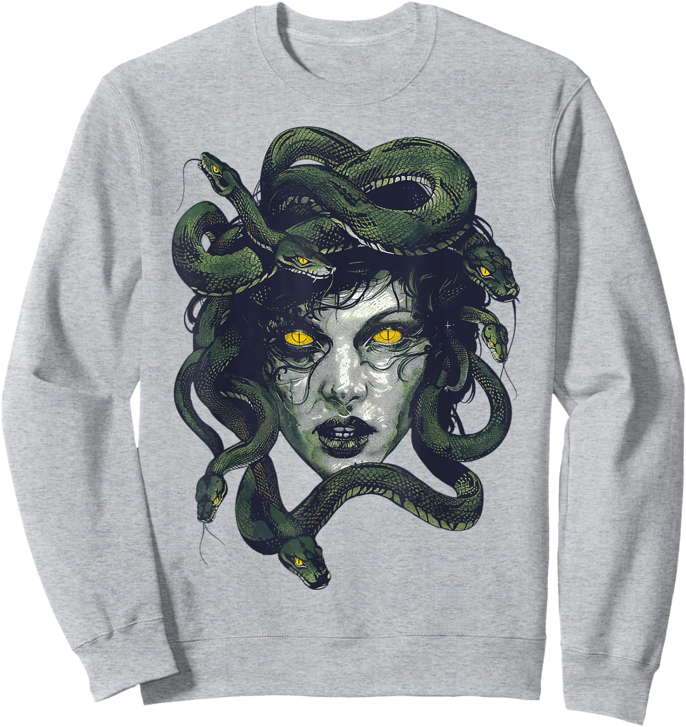Medusa Greek Mythology Goddess with Snake Hair Sweatshirt - Sweatshirt | Ash