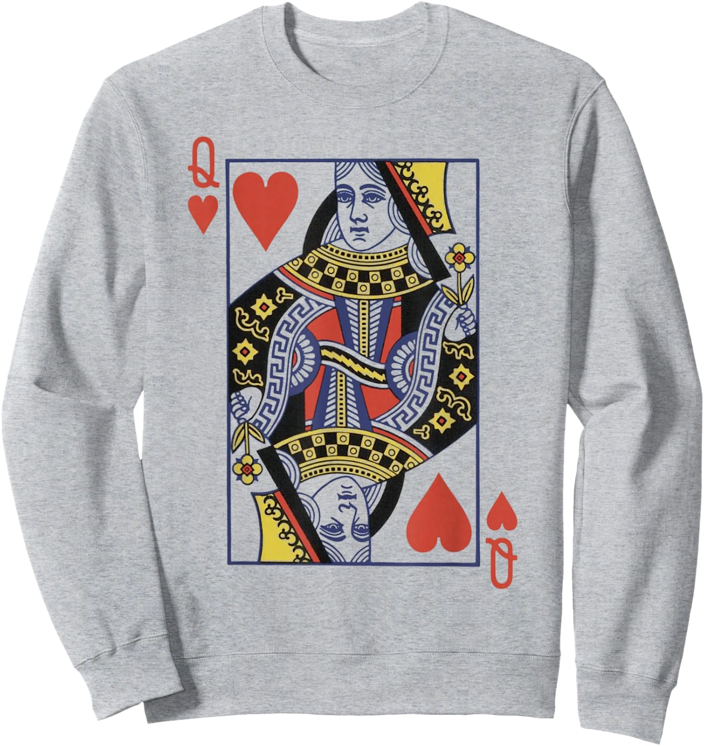 Queen Of Hearts Valentines Day Cool V-Day Couple Matching Sweatshirt - Sweatshirt | Ash