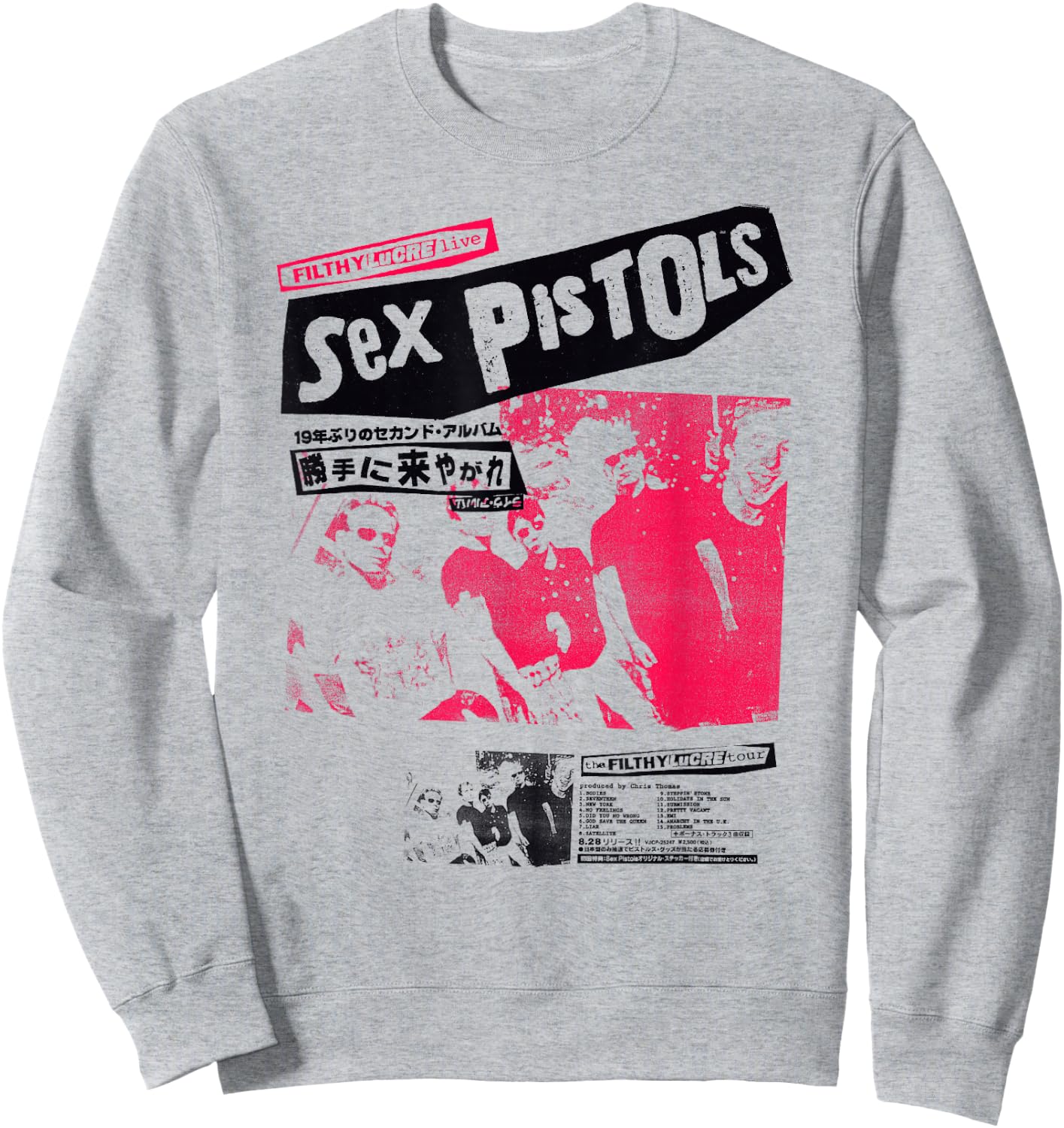 Sex Pistols Official Classic Japan Tour Pink Photo Sweatshirt - Sweatshirt | Ash