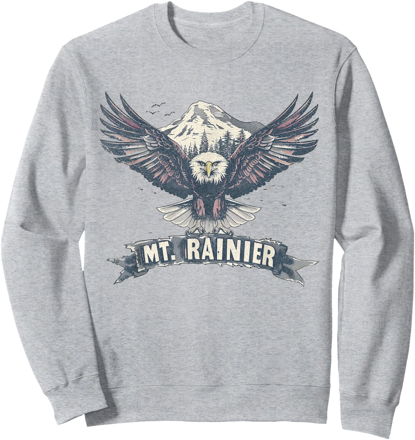 Mount Rainier - US National Park Vintage Men Women Retro Sweatshirt - Sweatshirt | Ash