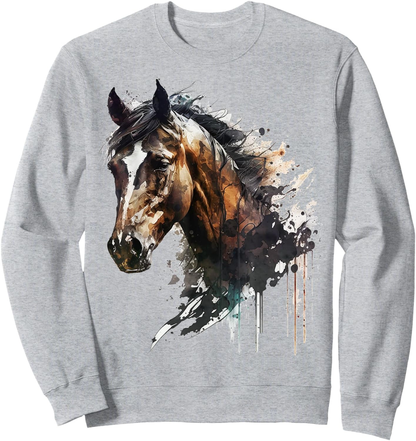 Pferd Reiten Kunst Tier Druck Pferdemotiv Pferd Sweatshirt - Sweatshirt | Ash