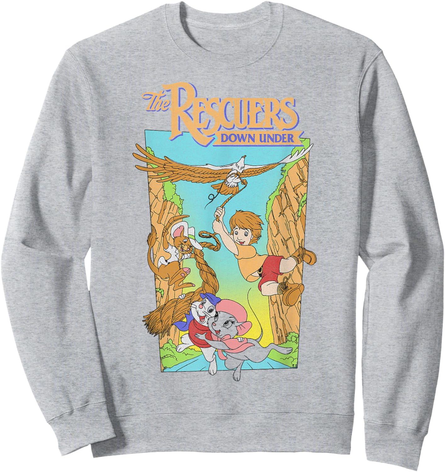 Disney Rescuers Cody Eagle Poster Style Distressed Sweatshirt - Sweatshirt | Ash
