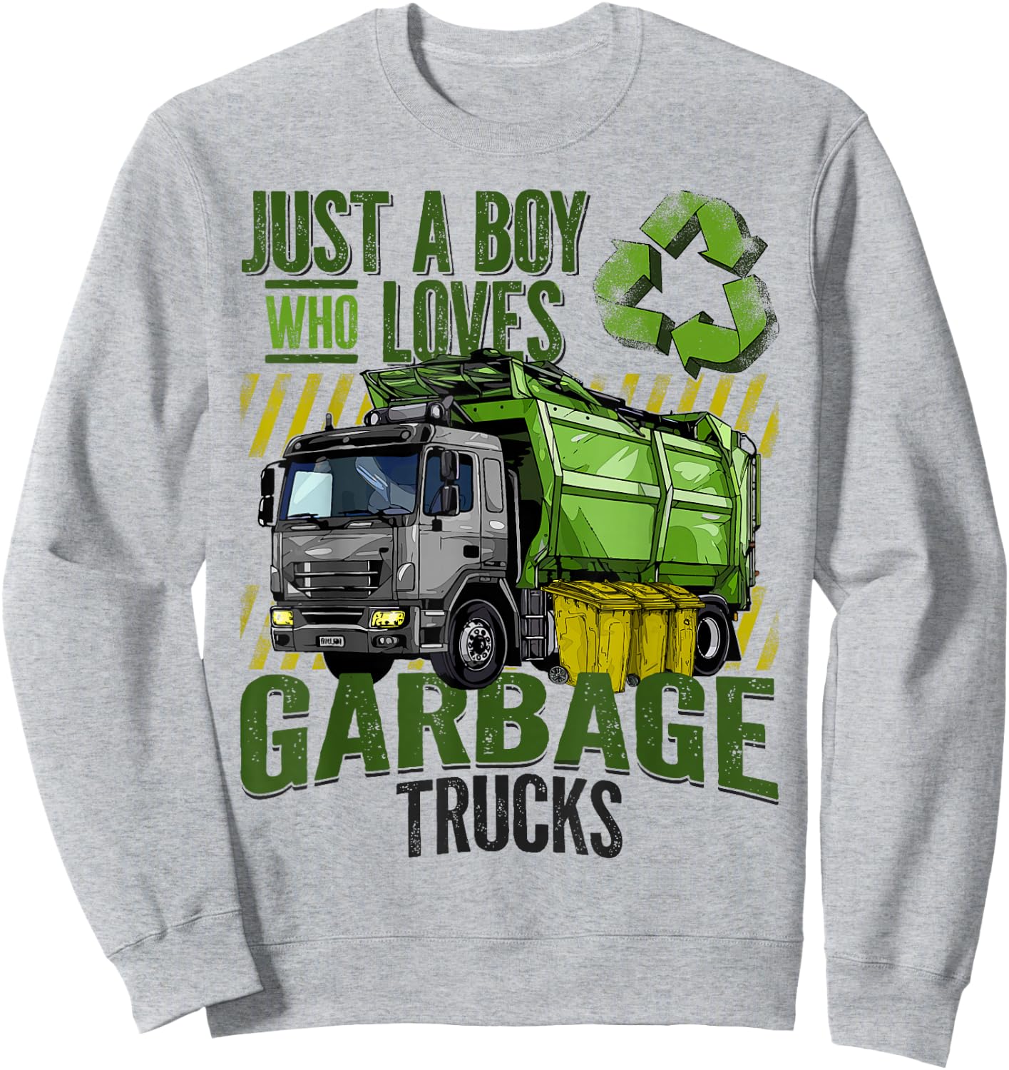 Just A Boy Who Loves Garbage Trucks for Garbage Truck Lover Sweatshirt - Sweatshirt | Ash
