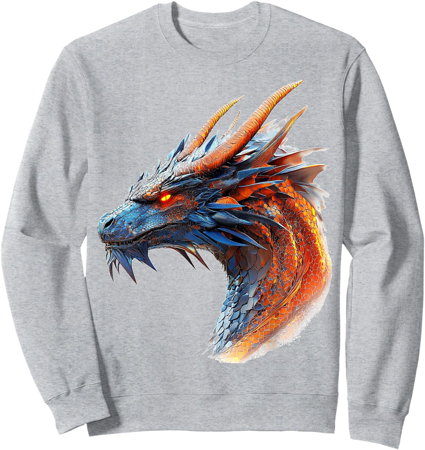 Dragon Drake Mythical Illustration Dragon Drake , white, S Sweatshirt - Sweatshirt | Ash