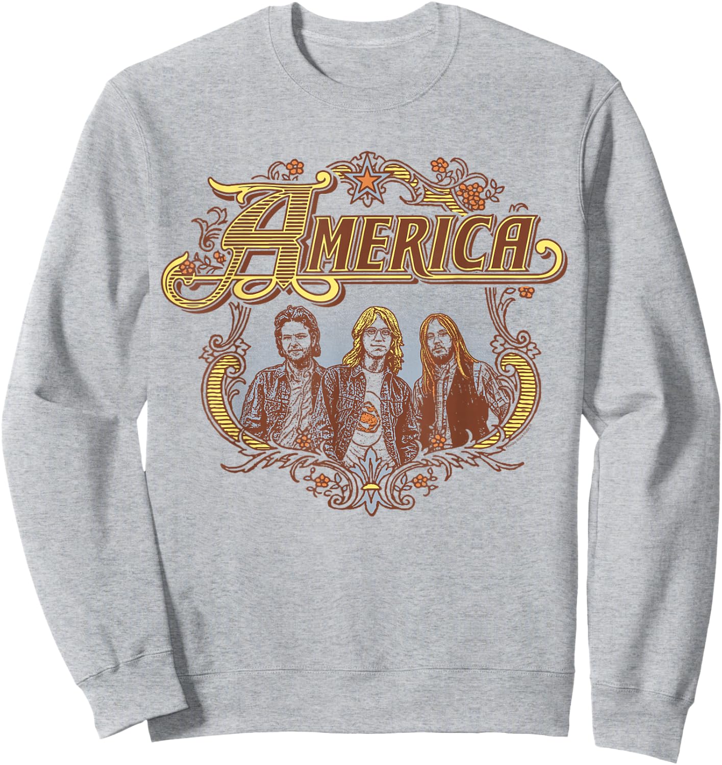 Official America the Band America Band Badge Sweatshirt - Sweatshirt | Ash