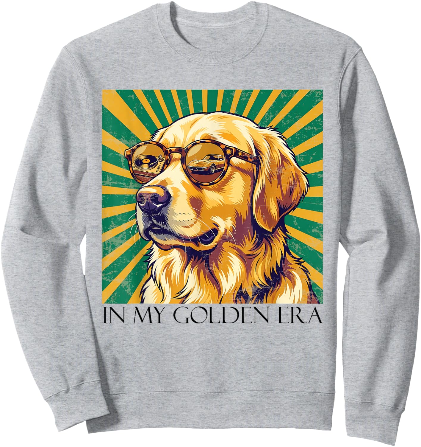 in My Golden Retriever 70s Era Funny Dog Graphic Women Sweatshirt - Sweatshirt | Ash