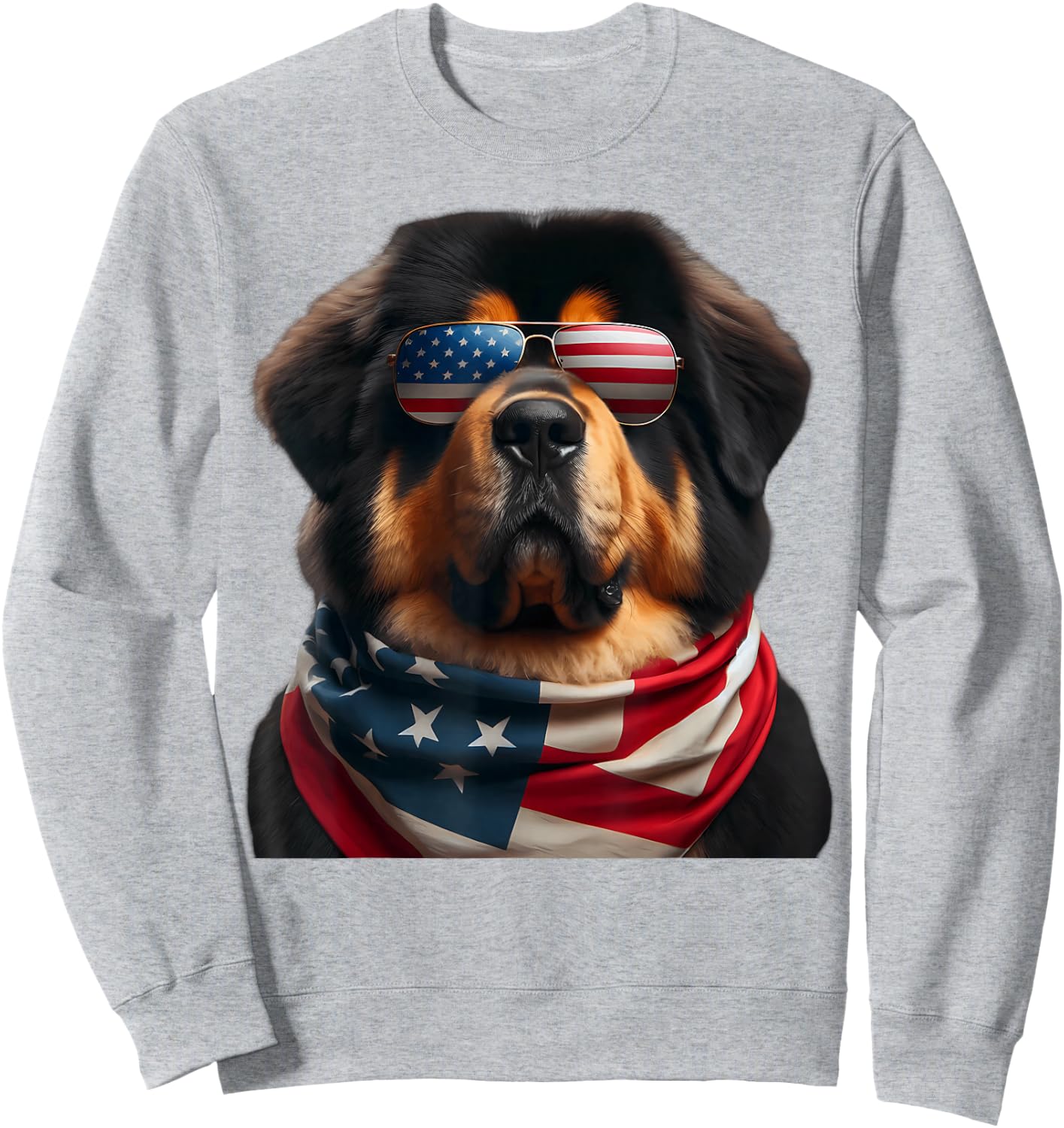 Tibetan Mastiff Dog 4th Of July American Independence Day Sweatshirt - Sweatshirt | Ash