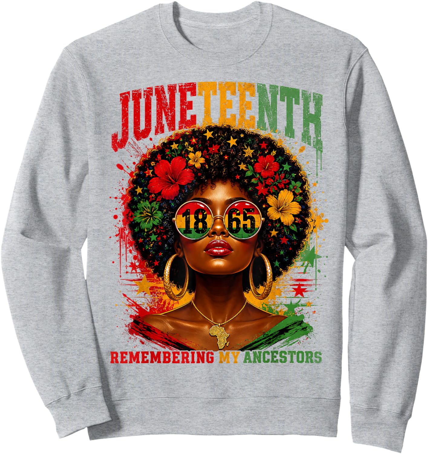 Remembering My Ancestors Black African American Juneteenth Sweatshirt - Sweatshirt | Ash