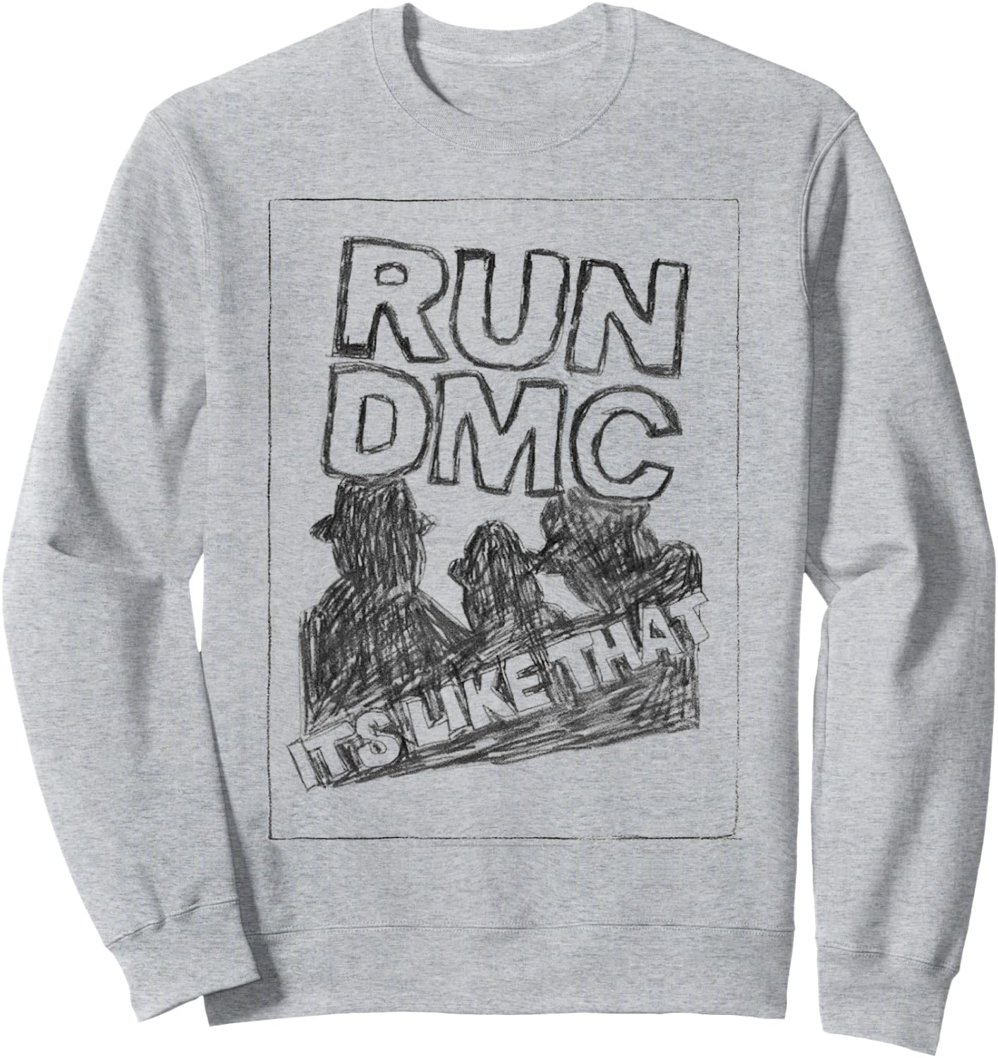RUN--DMC Offiziell Lizenziertes Bravado It's Like That Sketch , Damen, -Jugendliche, -Erwachsene, Weiß, S, Kurzarm Sweatshirt - Sweatshirt | Ash