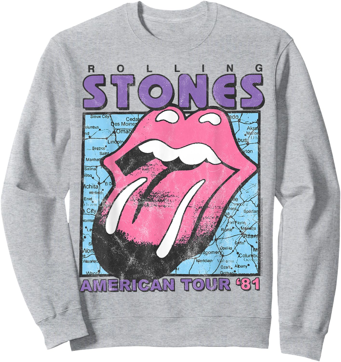 Official The Rolling Stones Tour 81 Grey for Vintage Fans Sweatshirt - Sweatshirt | Ash