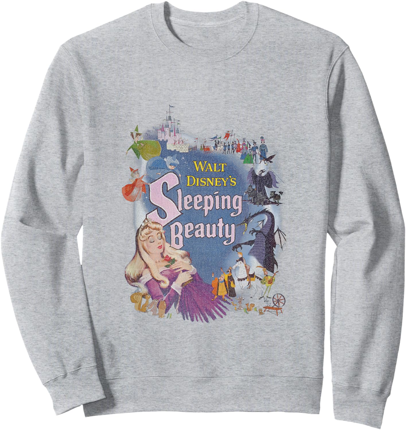 Disney Sleeping Beauty Classic Icons Movie Poster Small Sweatshirt - Sweatshirt | Ash