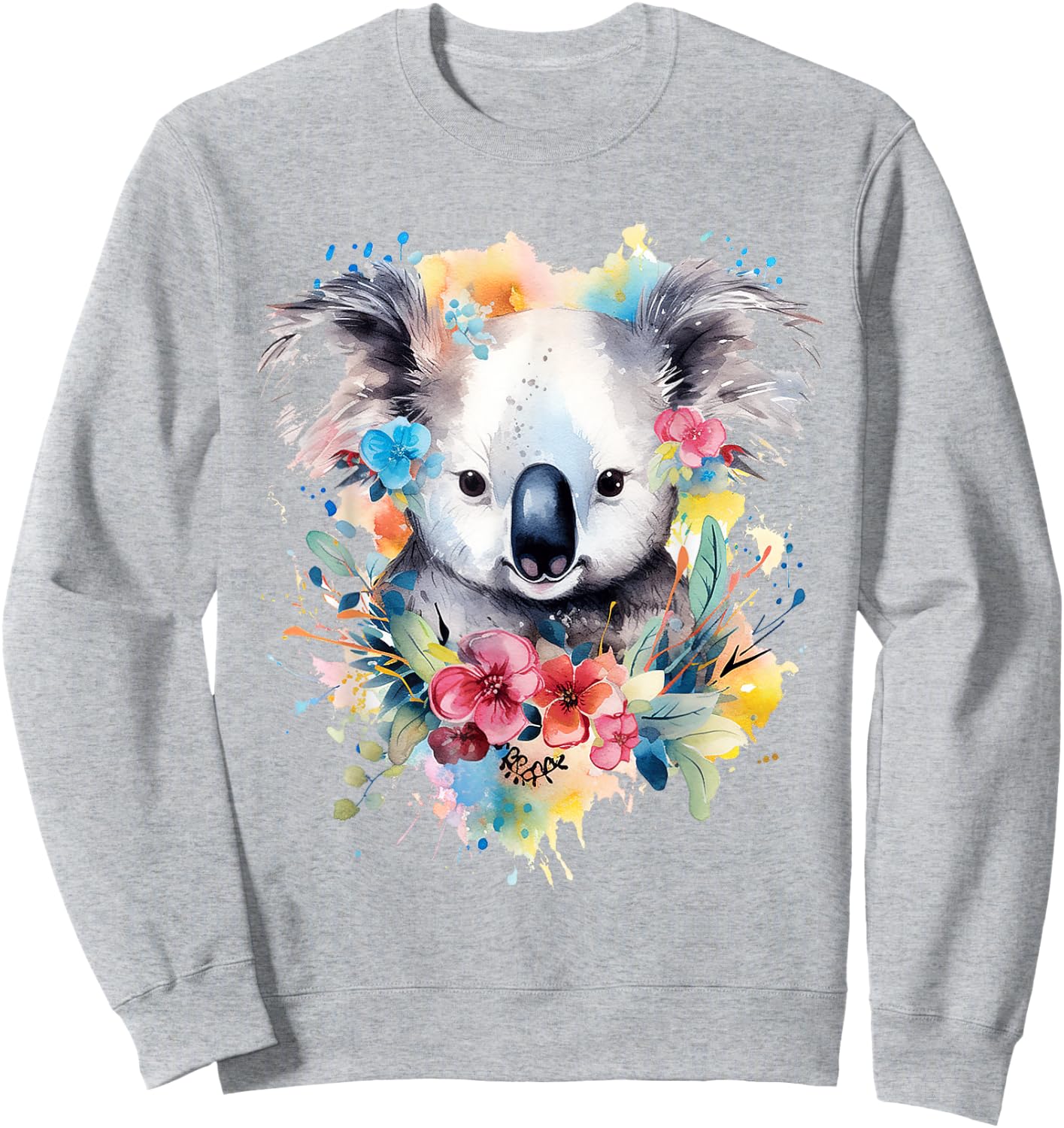 Koala Animal Colorful Pattern Painting Art Abstract Koala , white, S Sweatshirt - Sweatshirt | Ash