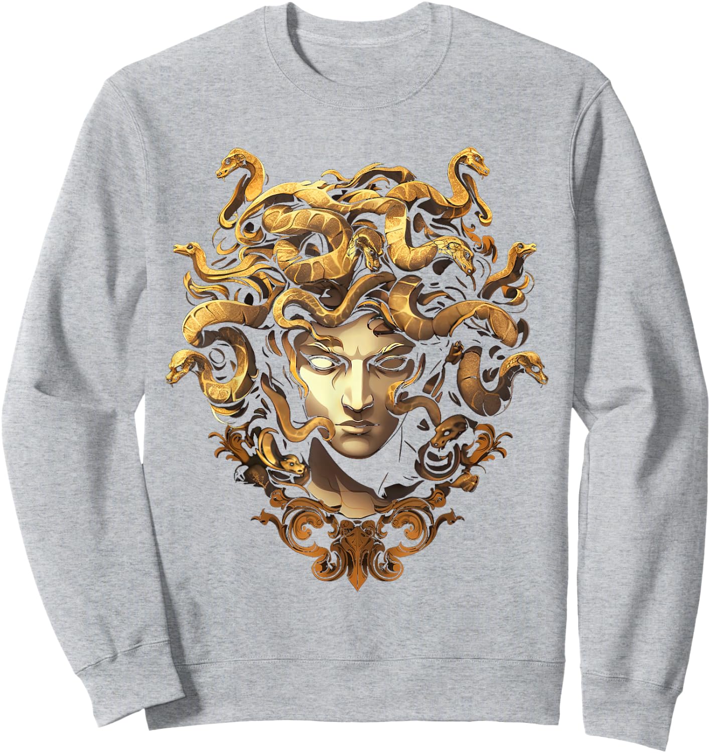 Medusahead Greek Mythology Ancient Snake Hair Sweatshirt - Sweatshirt | Ash