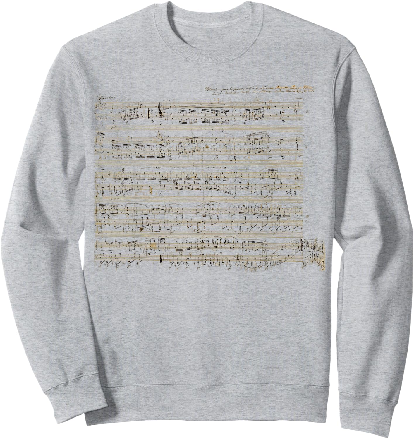 Handwritten Sheet Music of Polonaise by Chopin Sweatshirt - Sweatshirt | Ash