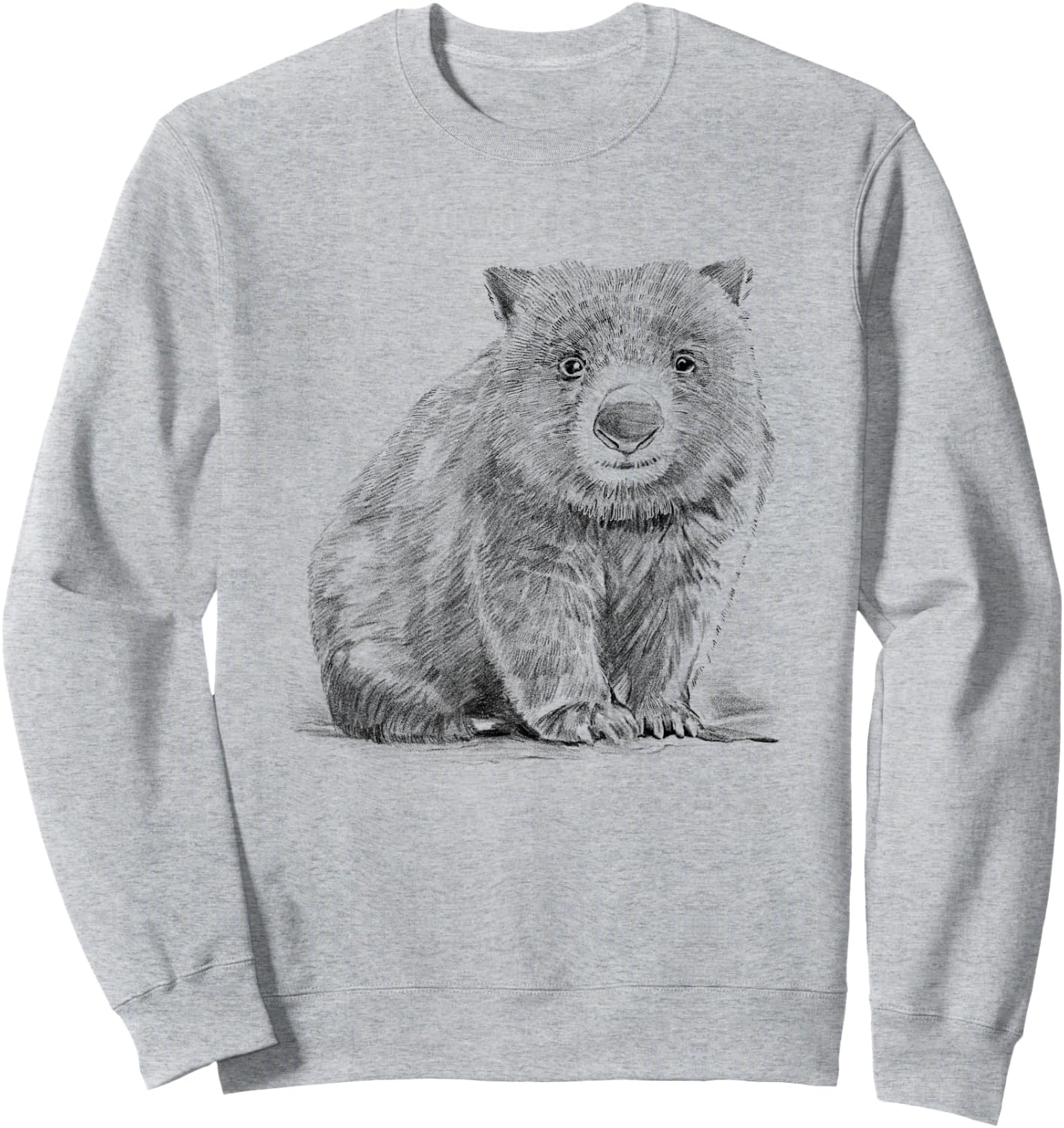 Wombat Pencil Drawing , White Sweatshirt - Sweatshirt | Ash