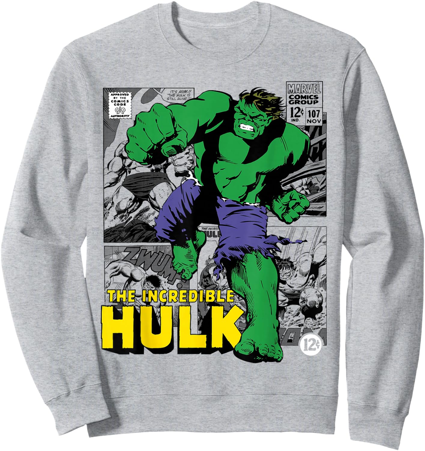 Marvel Hulk The Incredible Hulk , gray Sweatshirt - Sweatshirt | Ash