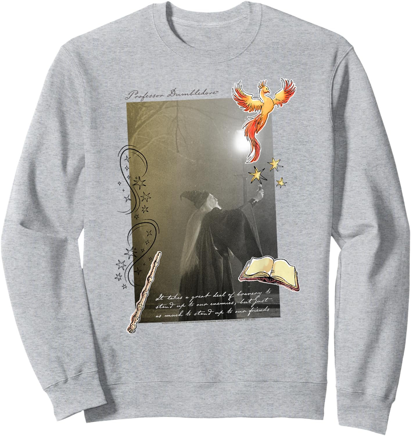 Harry Potter Dumbledore Quote and Fawkes Sweatshirt - Sweatshirt | Ash