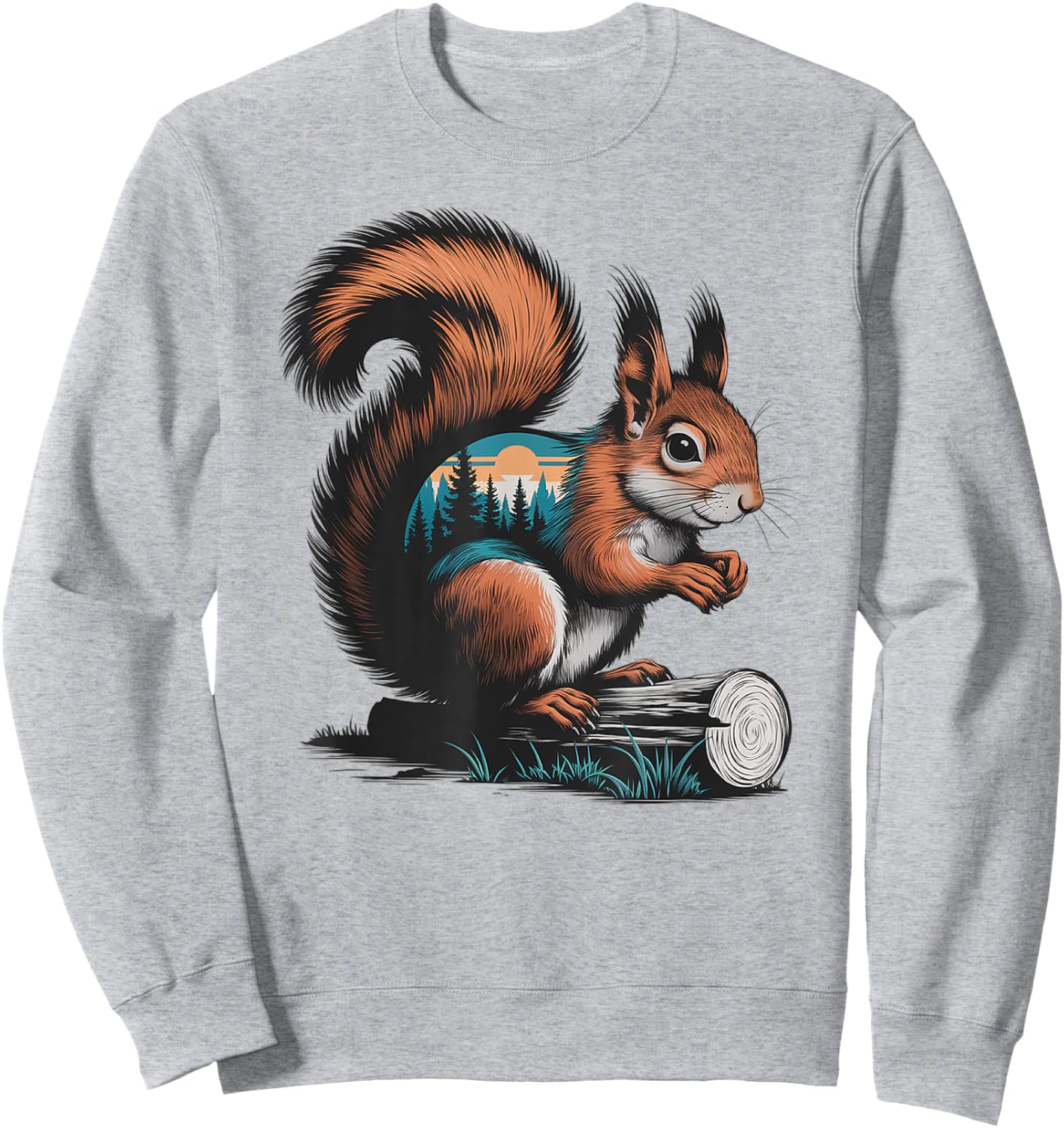 Squirrel Hunting Hiking Outdoor Camping Forest Men Women Sweatshirt - Sweatshirt | Ash