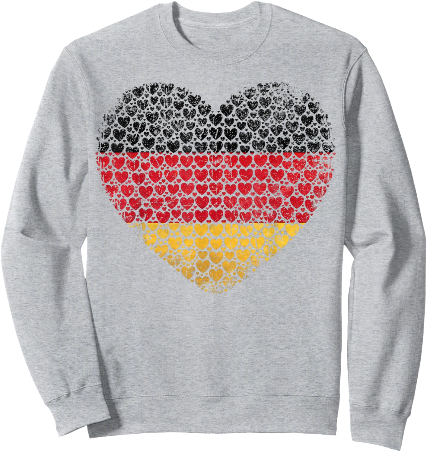 Deutschland Flaggenherz aus kleinen Herzen Schwarz Rot Gold Sweatshirt - Sweatshirt | Ash