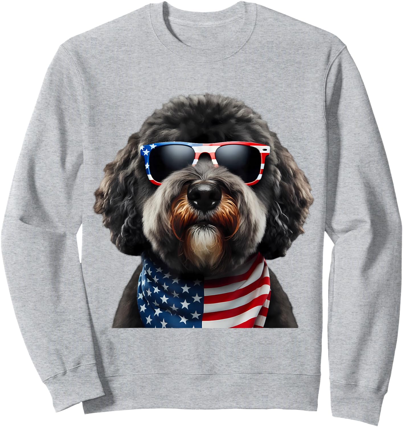 Portuguese Water Dog American 4th Of July Incependence Day Sweatshirt - Sweatshirt | Ash