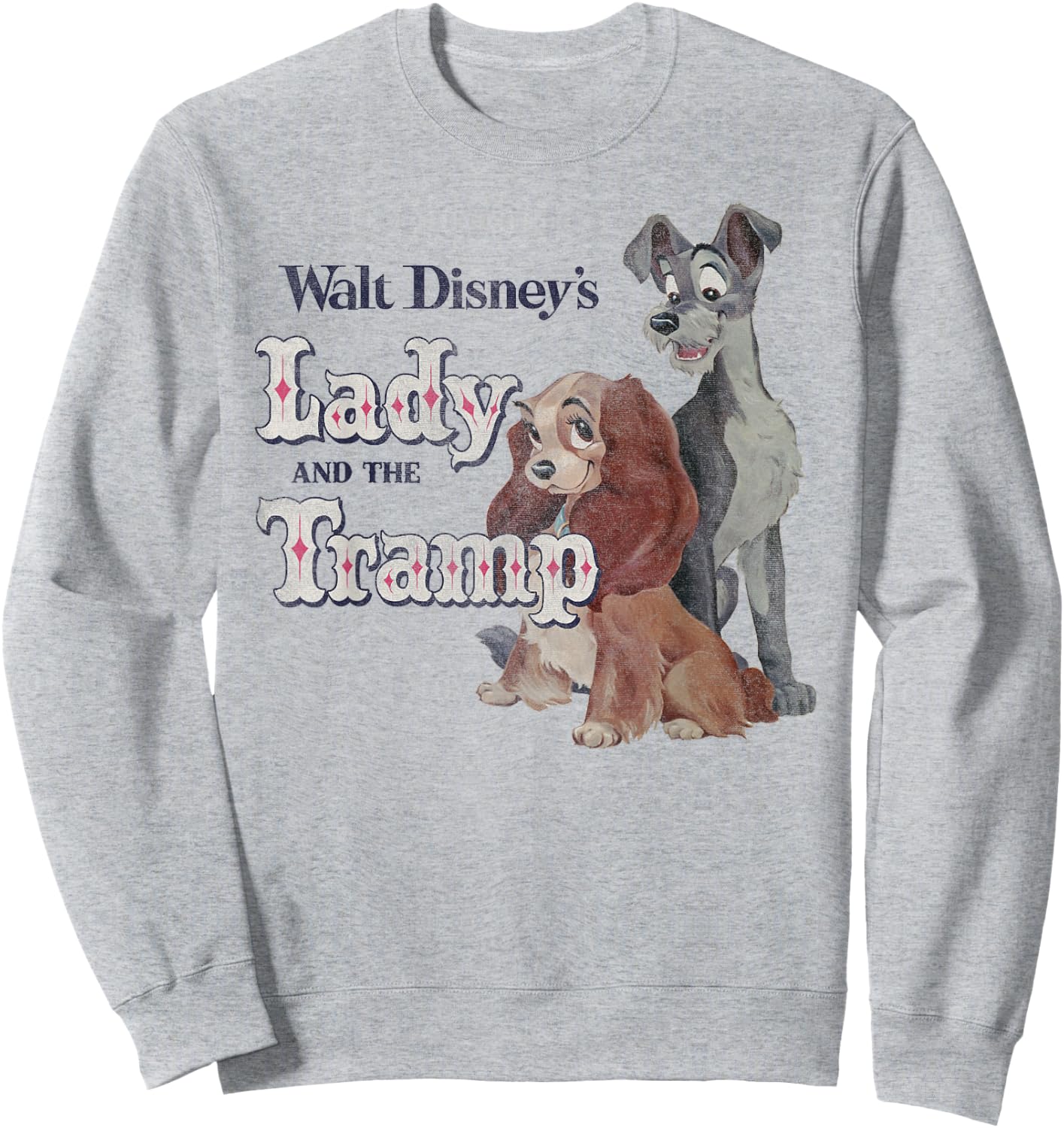 Disney Lady And The Tramp Classic Logo , white, S Sweatshirt - Sweatshirt | Ash