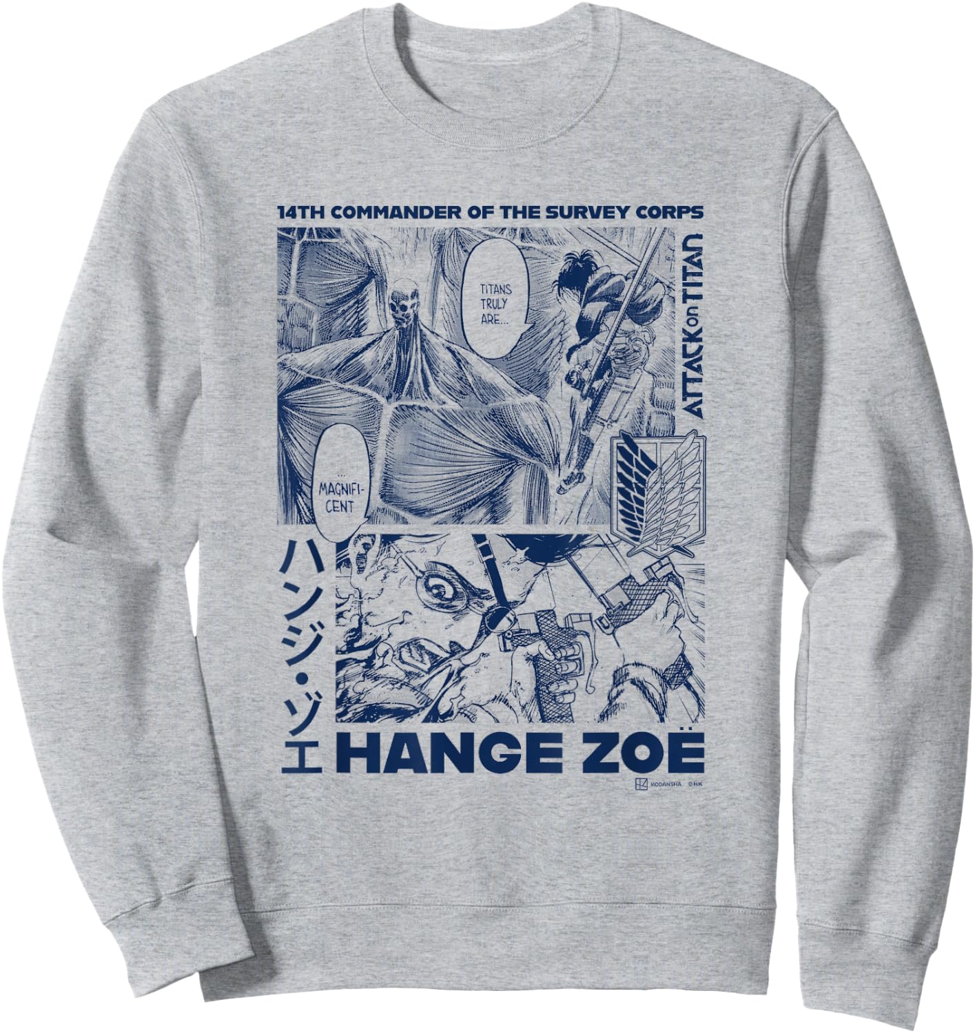 Attack on Titan Order Hange Zoe Big Chest Manga Poster Sweatshirt - Sweatshirt | Ash