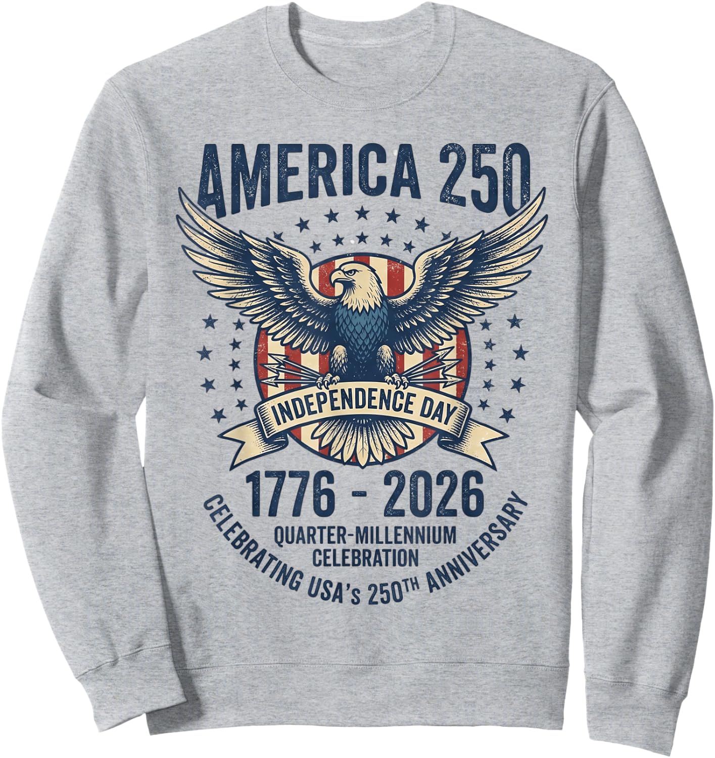 Anniversaire américain, États-Unis, 1776-2026, Quarter Millennium 250 Sweatshirt - Sweatshirt | Ash