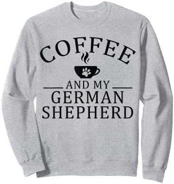 German Shepherd Dog And Coffee Sweatshirt - Sweatshirt | Ash